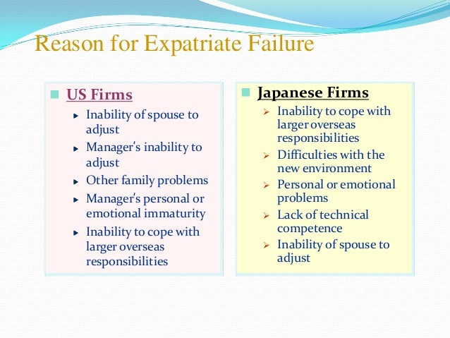 Reasons for Expatriate Failure